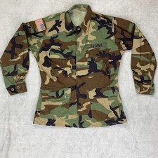 US Army Woodland Camo Jacket Mens Small Short Hot Weather Year 2003 VTG