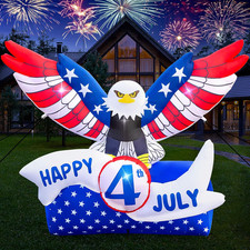 7.2FT 4Th of July Inflatables Outdoor Decorations Flying Eagle Patriotic Blow up