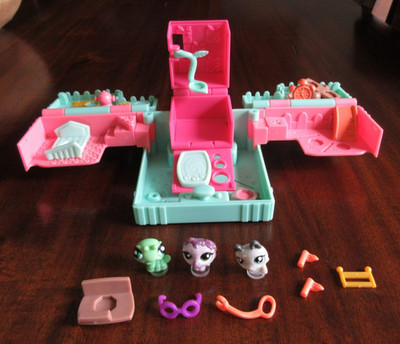 LITTLEST PET SHOP TEENIEST TINIEST TRAINING PARK DOG OWL CATERPILLAR PLAYSET