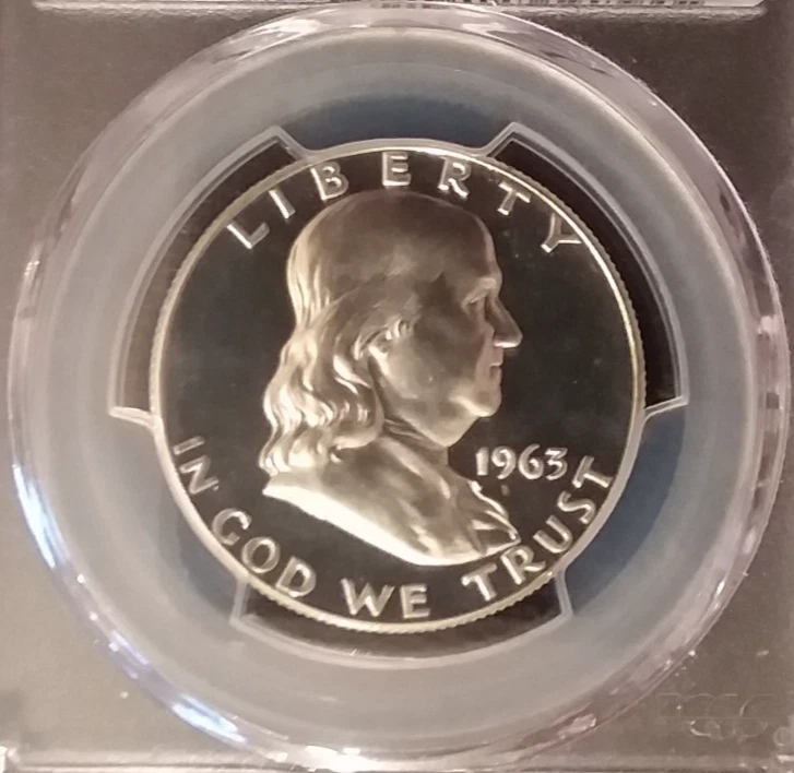 1963 PCGS PR67CAM FRANKLIN HALF ***SPOTLESS 2-SIDED CAMEO - STRONG EYE APPEAL*** - Image 3 of 4