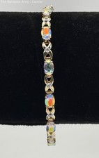 EMC 14K Yellow Gold Fine Jewelry Gemstone Hinged Tennis Bracelet