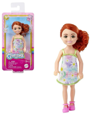 Barbie Chelsea Doll Red Hair Brown Eyes Floral Dress HNY56 NEW! Free Shipping!