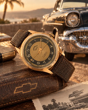 Vintage Chevrolet Swiss Watch Arabic Script Two-Tone Bullseye Dial 17J Incabloc