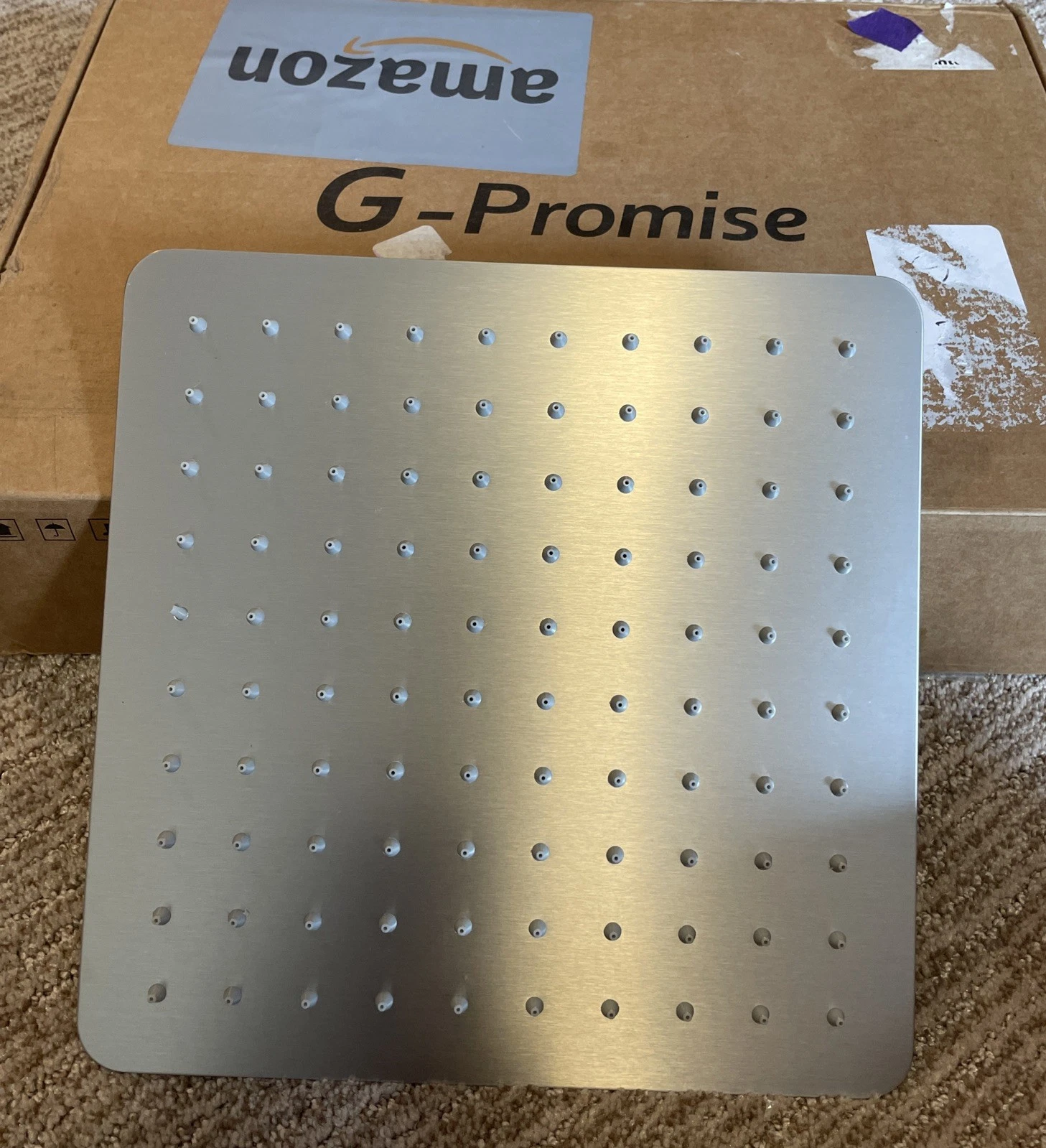 G-Promise All Metal 10" Dual Square Rain Shower Head -Silver
