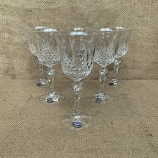 Vtg Bohemia Wine Glasses Made In Czechoslovakia 24 % Pbo Fine Lead Crystal X 6