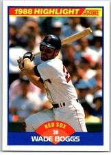 #654 Wade Boggs, Boston Red Sox 1989 Score Highlights Base