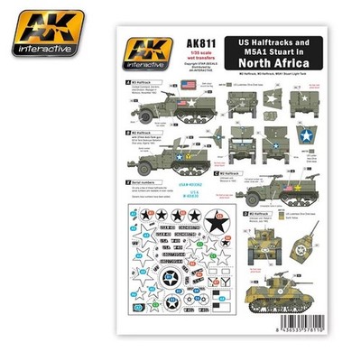 AK Interactive AK811 - Us Halftracks And M5A1 In North Africa - 1:35 - Neu