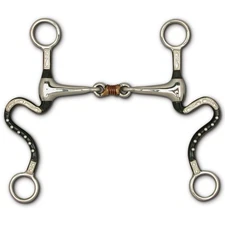 Toklat Show Shank with 3-Piece Snaffle w/ Copper Roller, 5'' Mouthpiece