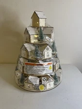 Hobby Lobby Light Up 5 Tier Wooden Village Rotating Advent Calendar