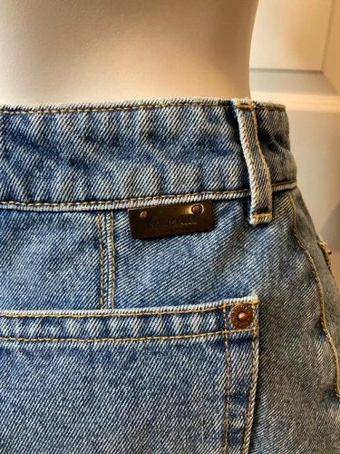 Balmain Paris Vintage Blue Denim Pleated Mini Skirt, Size 4 | 36 NWT image 8