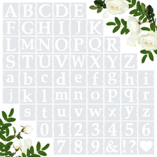 65 Pcs 4 Inch Plastic Painting Stencils Reusable Letters Numbers and Symbols Ste
