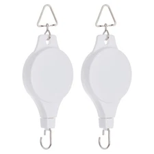 2 Pack Plant Pulley Retractable Hanger Easy Reach Adjustable Height Wheel