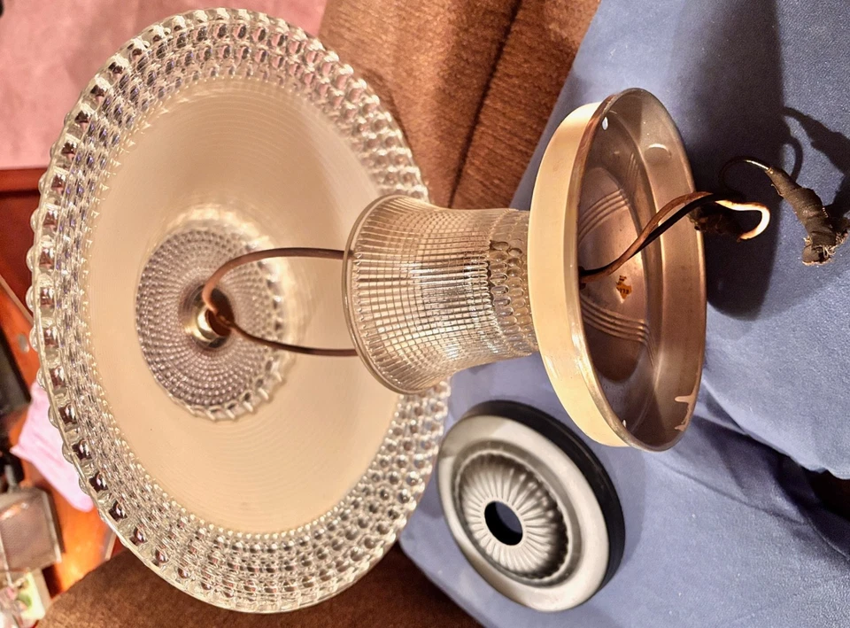 Антикварный потолочный светильник в стиле ар-деко из стекла шампанского - Изображение 2 из 4