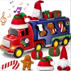 Santa Christmas Fire Trucks Toys Transport Truck Car Toy w/Light Sound Xmas Gift