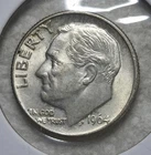 1964 D - Roosevelt Silver Dime. Estimated Uncirculated 64. A1392.