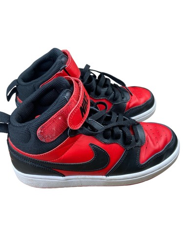 Size 4 Youth Nike Court Borough 2 Mid Bred Red/Black - Picture 4 of 6