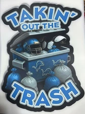 8"W x 11"H Custom Print DTF Direct to Film Heat Transfer  Detroitt Lions