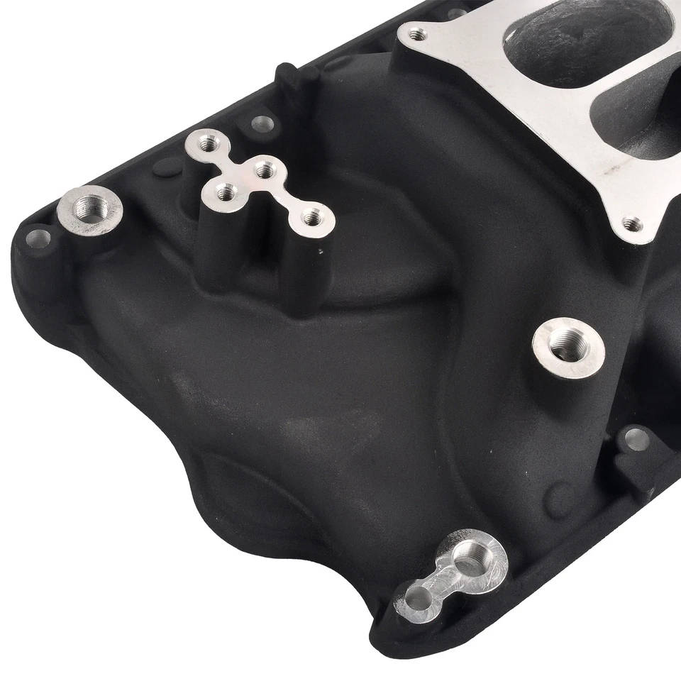 Colector de admisión de aluminio plano doble para bloque pequeño Ford 351W Foto 3 de 4