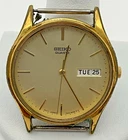 Vintage Men’s Seiko Day Date Gold Plate Watch Quartz 7N43-8A89