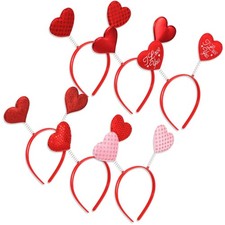 6 Pcs Valentine's Day Heart Headband for Women Red Cupid Headband Heart Head ...