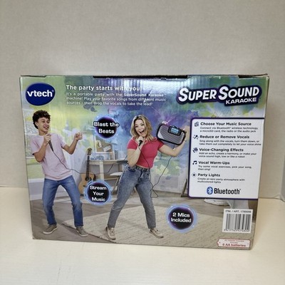 NEW VTech Super Sound Karaoke Portable Bluetooth, 2 Mics Included, Party Lights