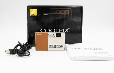 Nikon Coolpix S70 12.1MP Digital Camera w/Touchscreen HD 5x Zoom Brown READ