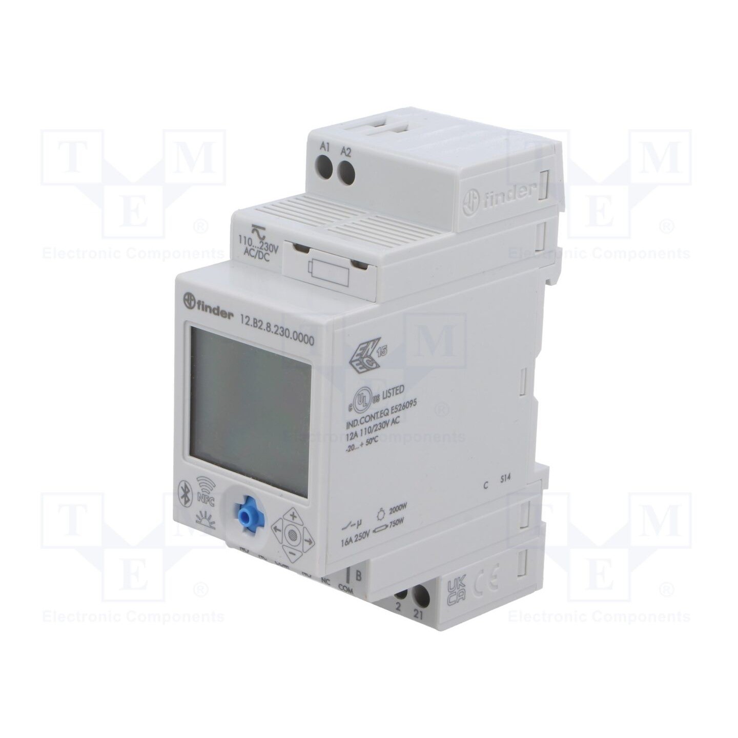 Finder 12.B2.8.230.0000 DIN Rail timer 16 A LCD Bluetooth/NFC Astr... - Image 5