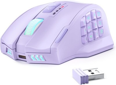 UtechSmart Venus Pro RGB MMO Gaming Mouse 16,000 DPI - NEW OPEN BOX - Purple