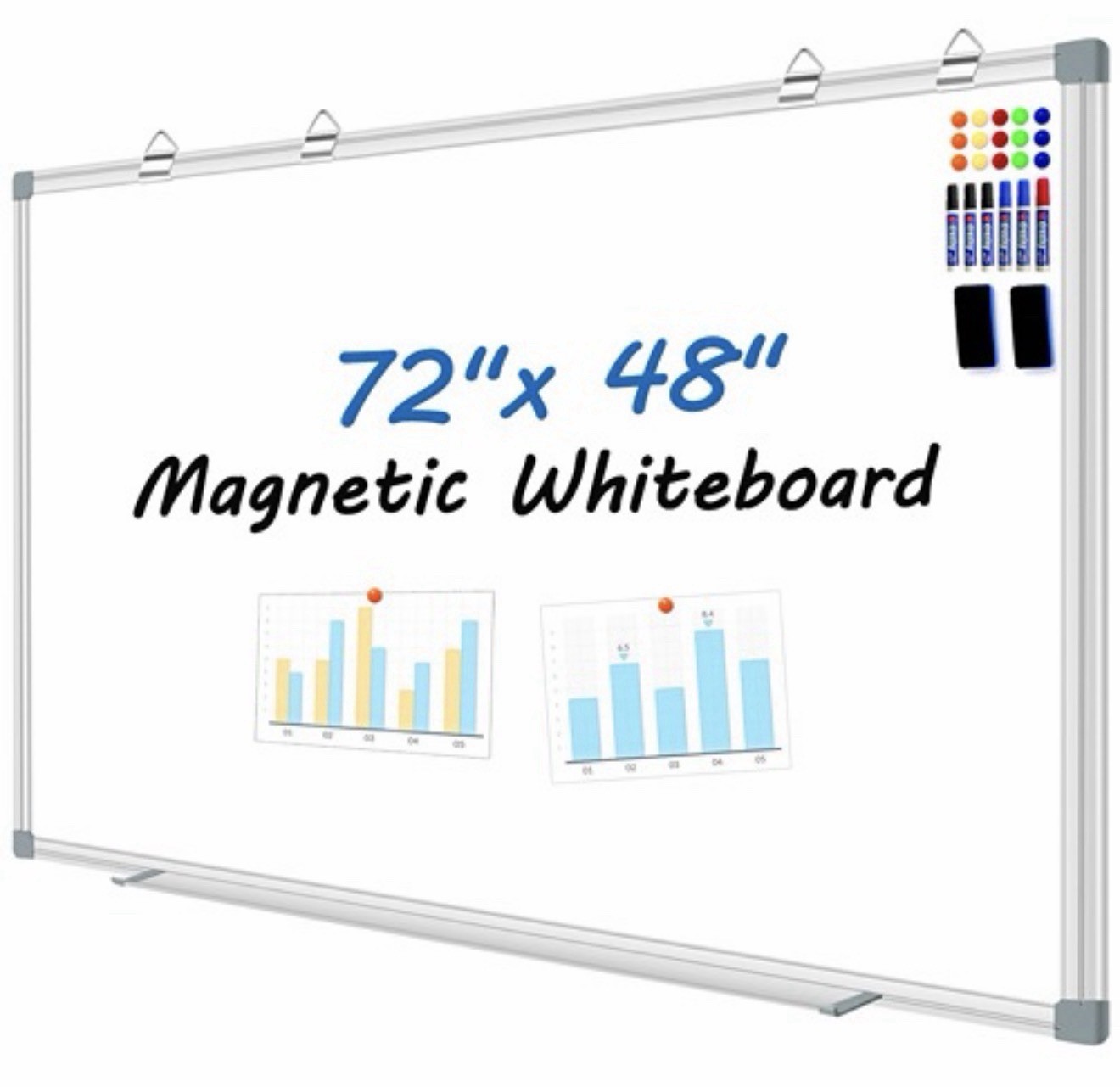 H-Opqrobd Magnetic Whiteboard 72 x 48 in Wall Mount Dry Erase Board