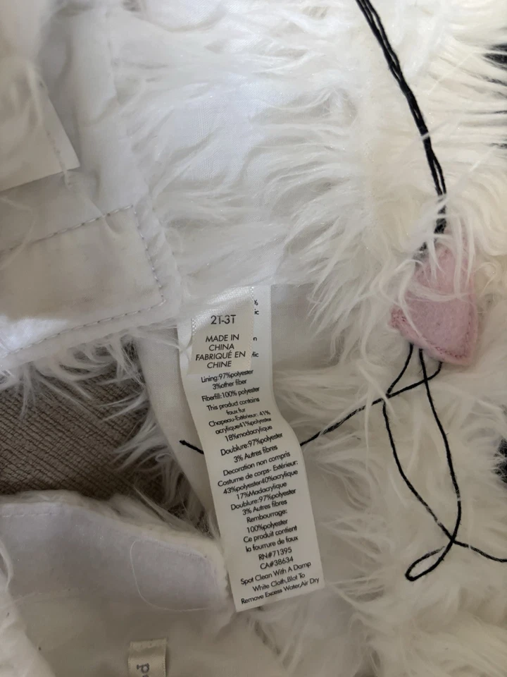 Pottery Barn Kids White Kitty Cat Halloween Costume - 2/3T - Image 3 of 4