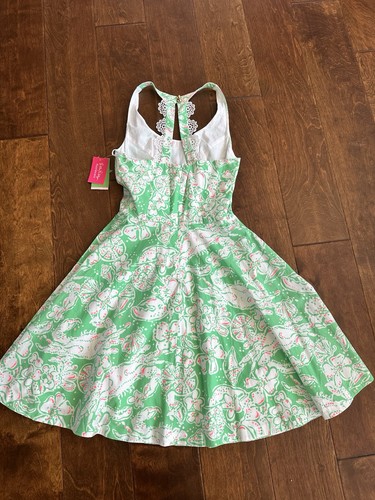 Lilly Pulitzer Women's Size 2 Zo Dress Glenda Green Beach Bash Racerback