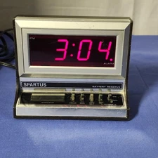 Spartus No. 1116 Retro Vintage Digital LED Alarm Clock 70’s/80’s - Tested