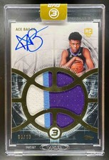 2025-26 Topps 3 Ace Bailey #RAP-AB Relics Prime Gold Rookie Patch Auto 8/10 Jazz