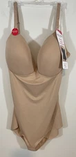 Spanx Red Hot Cupped Panty Bodysuit women 2X Neutral #10283R Wear 4 Ways - NeW