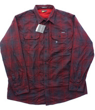 NWT - EDDIE BAUER Men's 'MR EXPEDITION' Dark Berry L/S FLANNEL SHIRT - 2XL