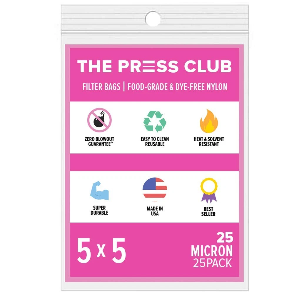 25 Micron | Premium Nylon Tea Filter Bags | 5" x 5" | 25 Pack