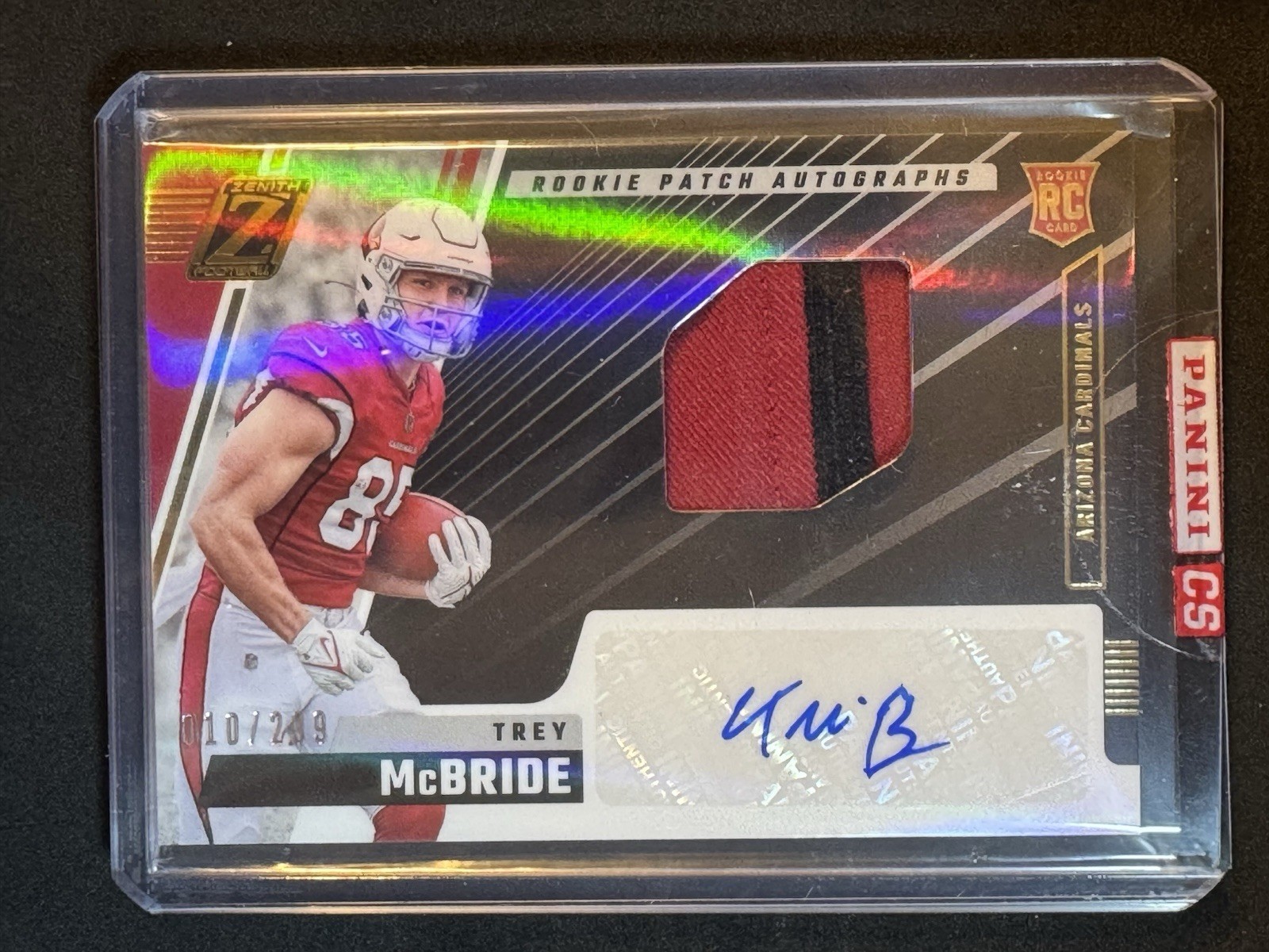 2022 Zenith - Rookie 2 Color Patch Autograph Trey McBride /299 (AU, MEM, RC)