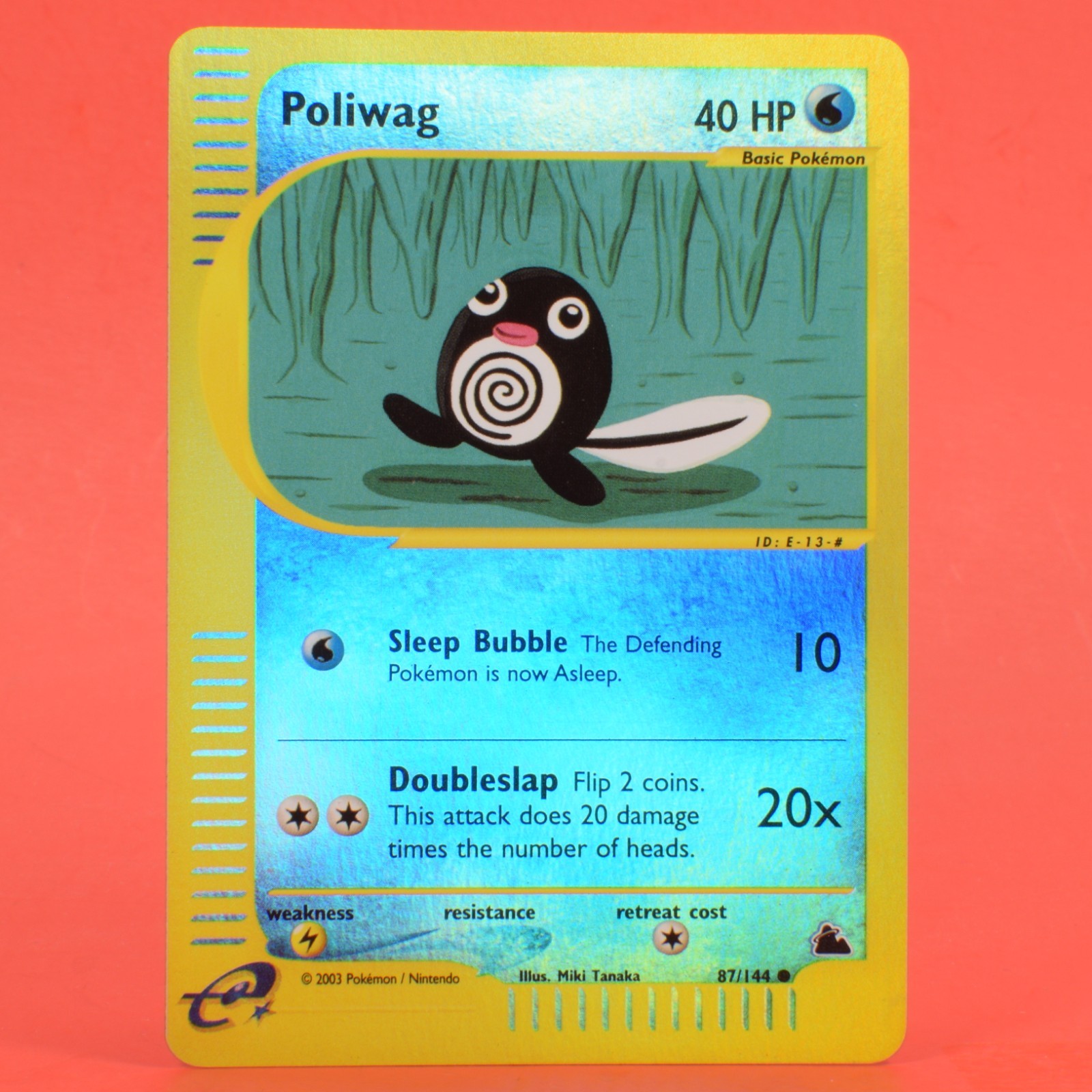 Pokemon TCG Card English e-Series Skyridge Poliwag 87/144 Reverse Holo