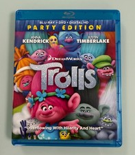 TROLLS Animated Musical Dreamworks 2016 Blu Ray+DVD+Digital HD Party Edition