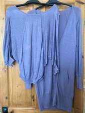 La Redoute Silk/Cotton Twin Set - Batwing Jumper and Longline Cardigan, S/M
