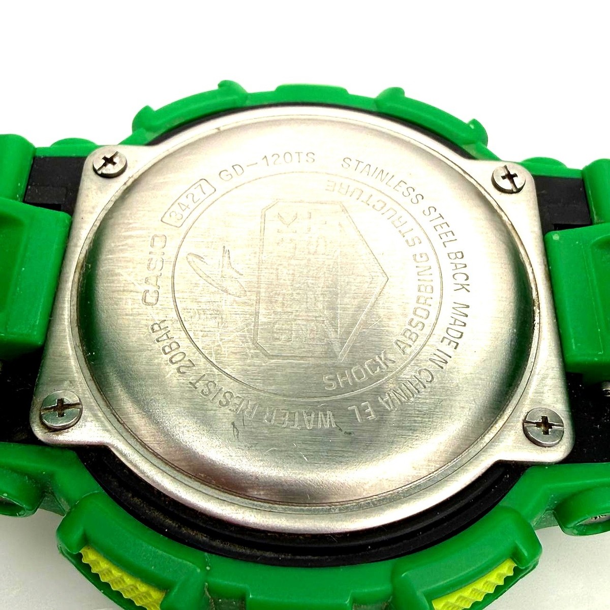 Casio G-Shock GD-120TS-3 Rare Green Digital World Time Watch 