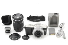 MINT 776 Olympus PEN Lite E-PL7 Digital Camera Black w/ 14-42mm 45-150mm Lens