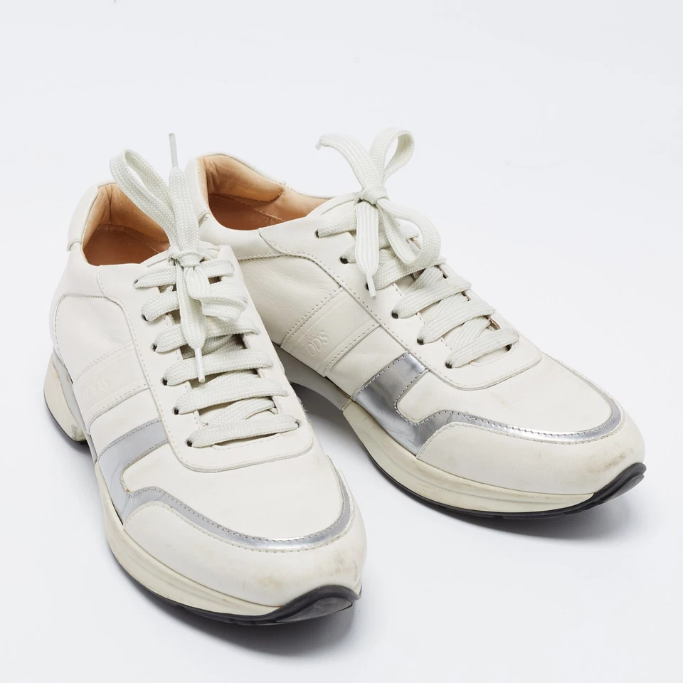 Zapatillas bajas Tod's de cuero crema/plateado talla 38,5 Foto 4 de 4