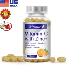 Vitamin C Capsules 360mg+ Zinc 25mg For Immune System Support for Men and Women