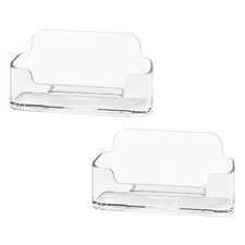 HSYMQ Acrylic Business Card Holder for Desk - Clear Plastic Display Stand