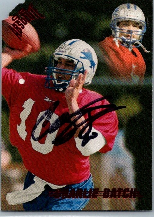 1998 -Charlie Batch- Playoff Absolute Autograph/Signed/Auto Football Card #59