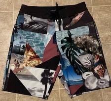 American Eagle Board Shorts Athletic Water Swim Performance Mens Sz S California