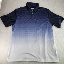 Ben Hogan Polo Shirt Mens Large Blue Golf Performance Short Sleeve Adult