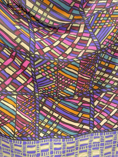 Y3#Missoni Silk Scarf Multicolor Abstract Geometric Print Square Vintage Italy - Picture 6 of 6