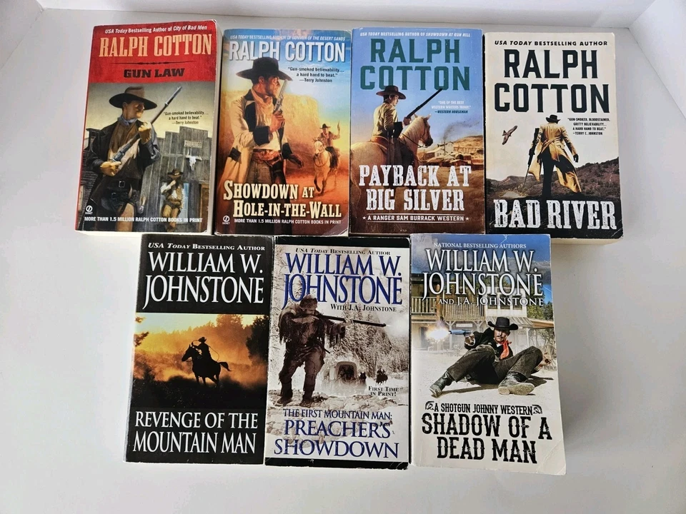17 Western Novels Mixed Book Lot Compton, Cotton, Johnstone, Misc Authors Foto 3 de 4